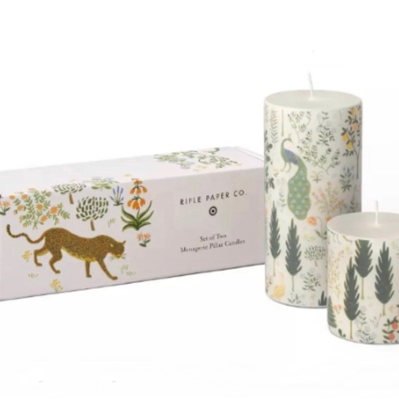 Rifle Paper Co. Other - Open Box Rifle Paper Co. Menagerie Pillar Candle (Set of 2)